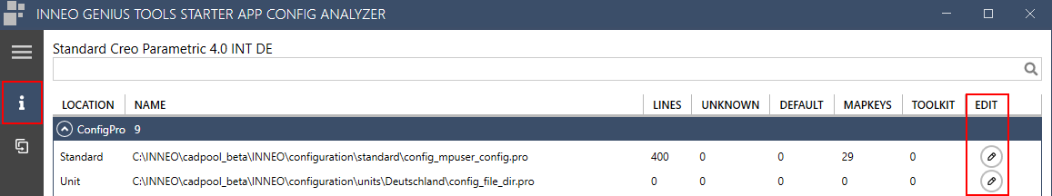 Bereich Projekt Informationen