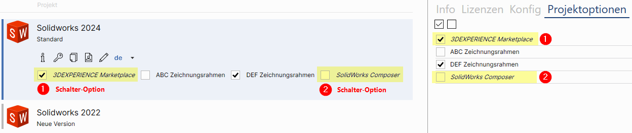 Einbindung von 3DExperience Marketplace als Projektoption für ein Starter-Projekt