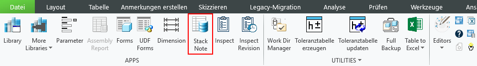 Aufruf über das Menüband GENIUS TOOLS