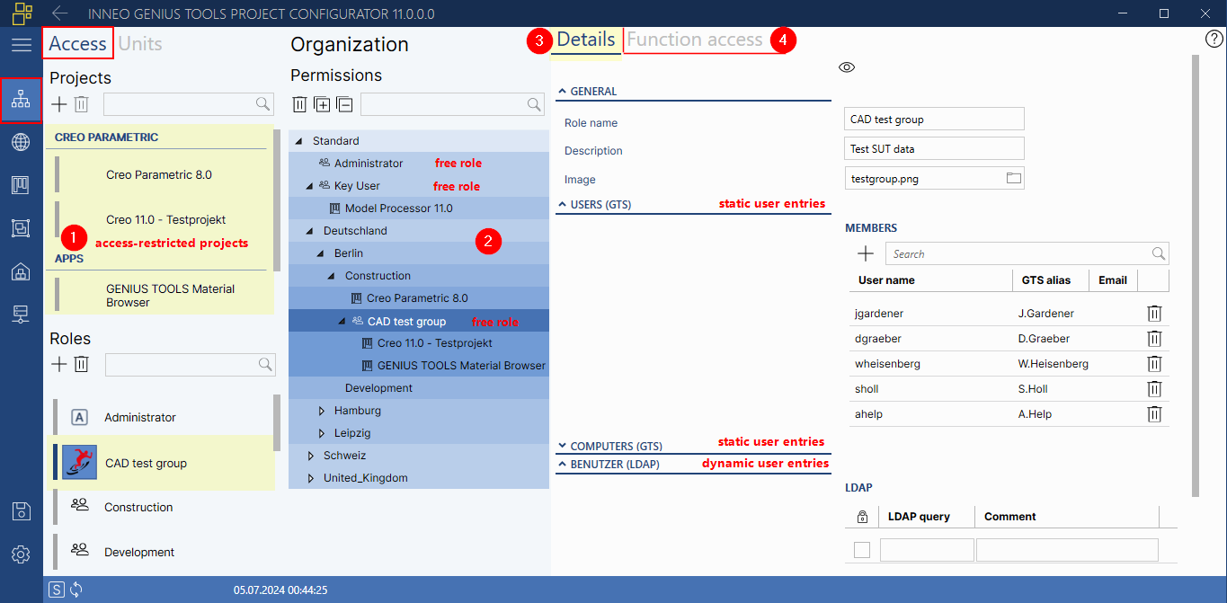 Managing roles in the new Access tab Managing roles in the new Access tab