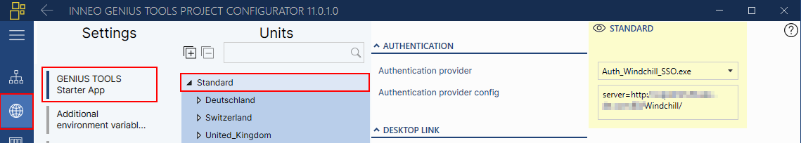 Setting up SSO authentication in GENIUS TOOLS Project Configurator